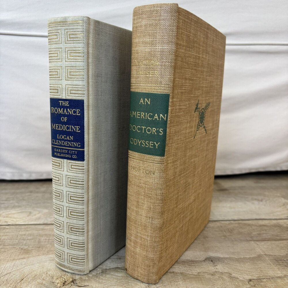 Vintage Coffee Table Books Doctor Odyssey Medicine Office Home Decor 1930s MD